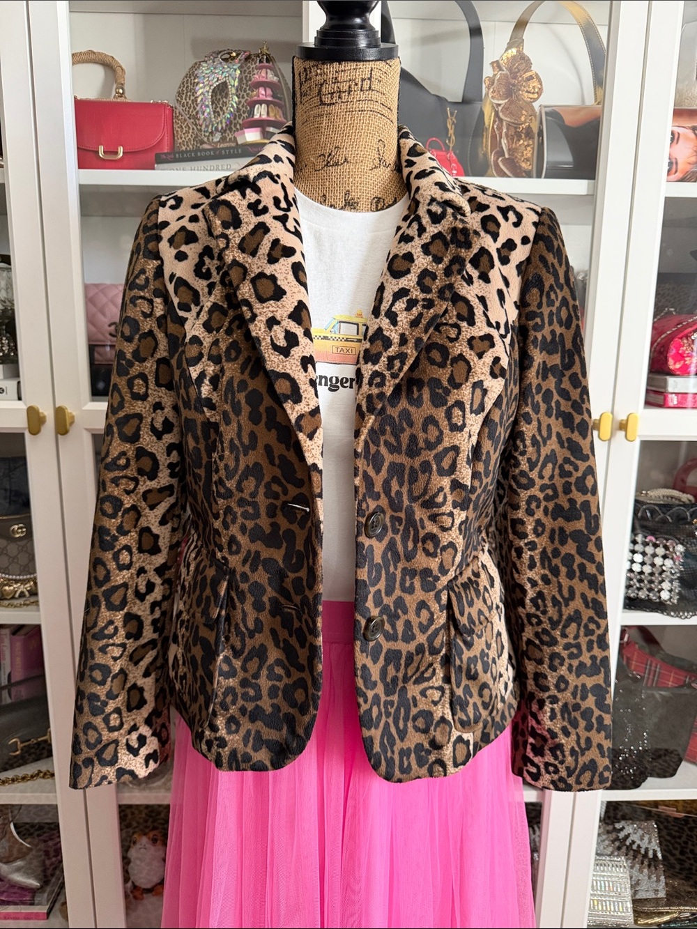 INC International Concepts Ladies Leopard Print Blazer Jacket - Size 6